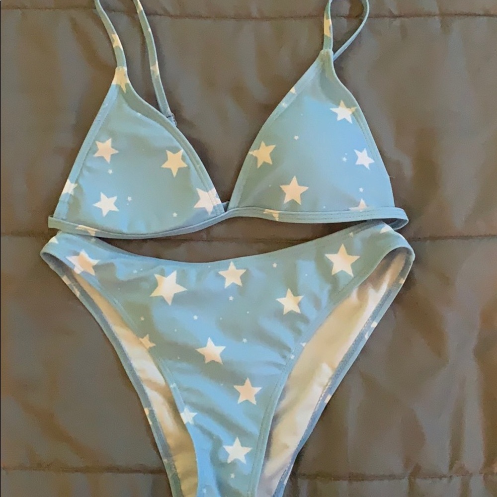 blue star bathing suit !
